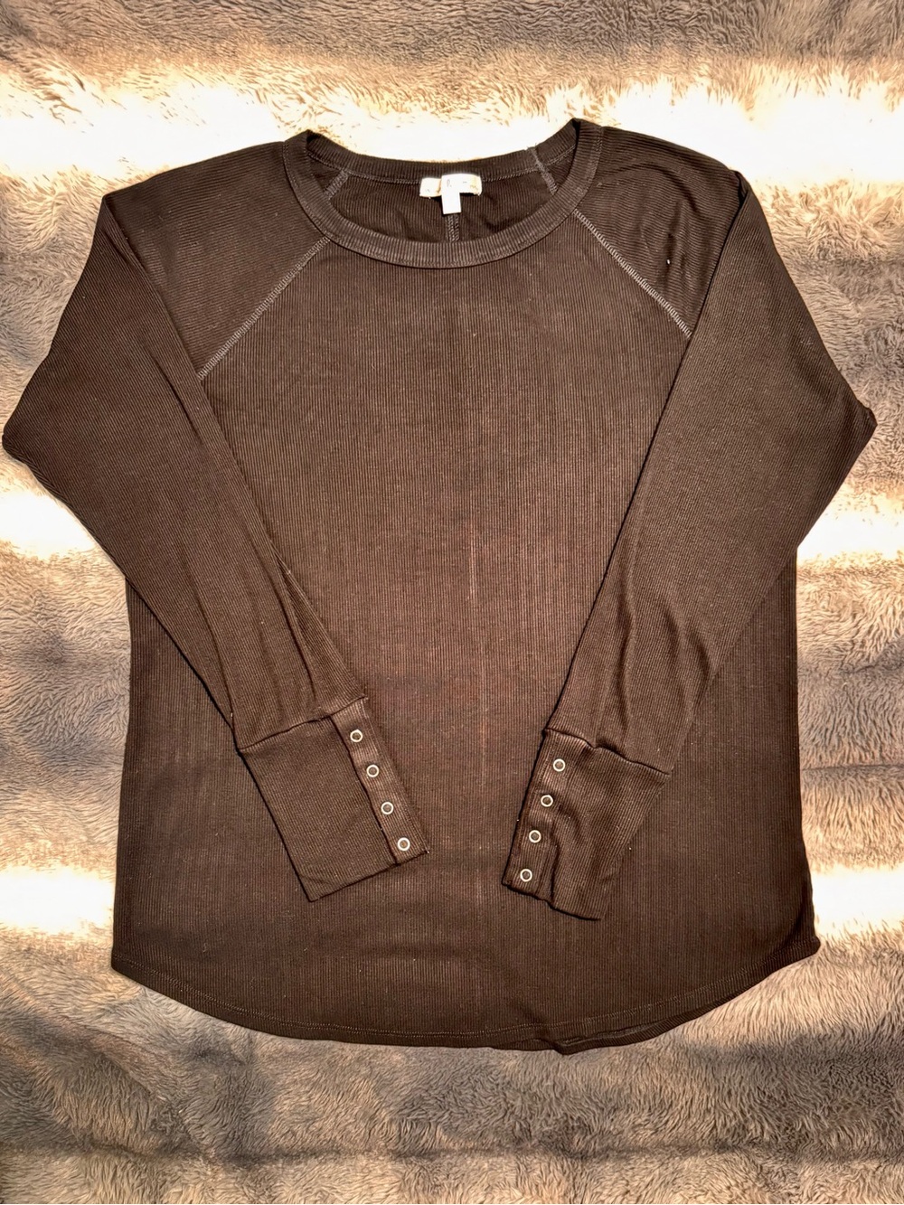 nine britton Black Long Sleeve Lightweight Top